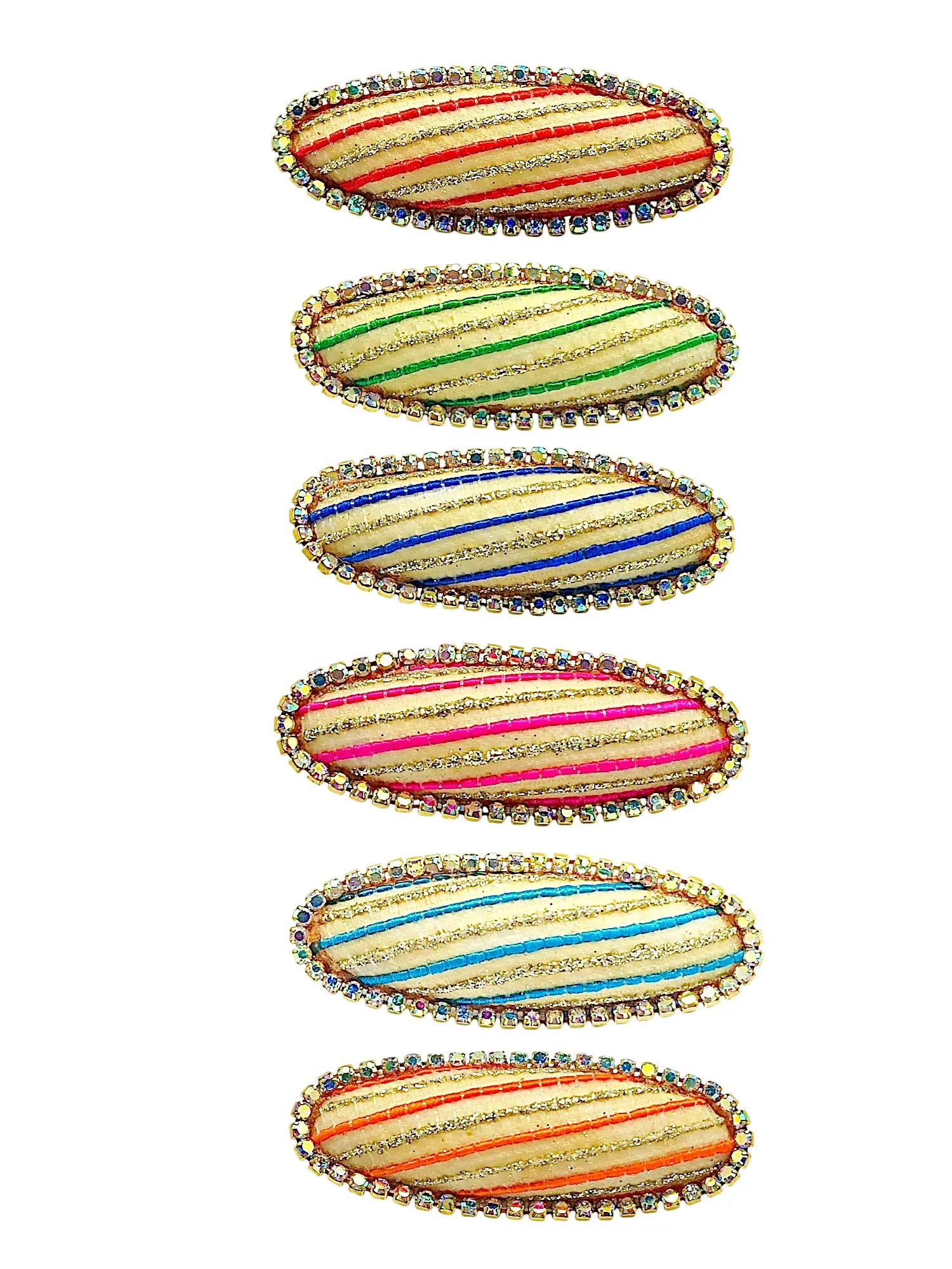 Multicolor Vibrant Striped Saree Pin Sets