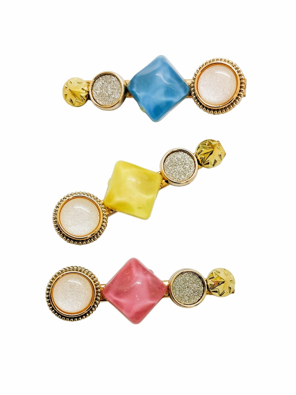 Set of 3 Embellished Alligator Hair Clip
