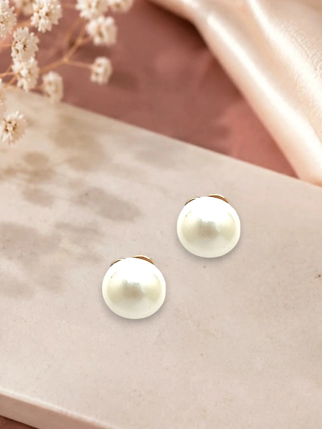 Gold Plated Beads Stud Earrings