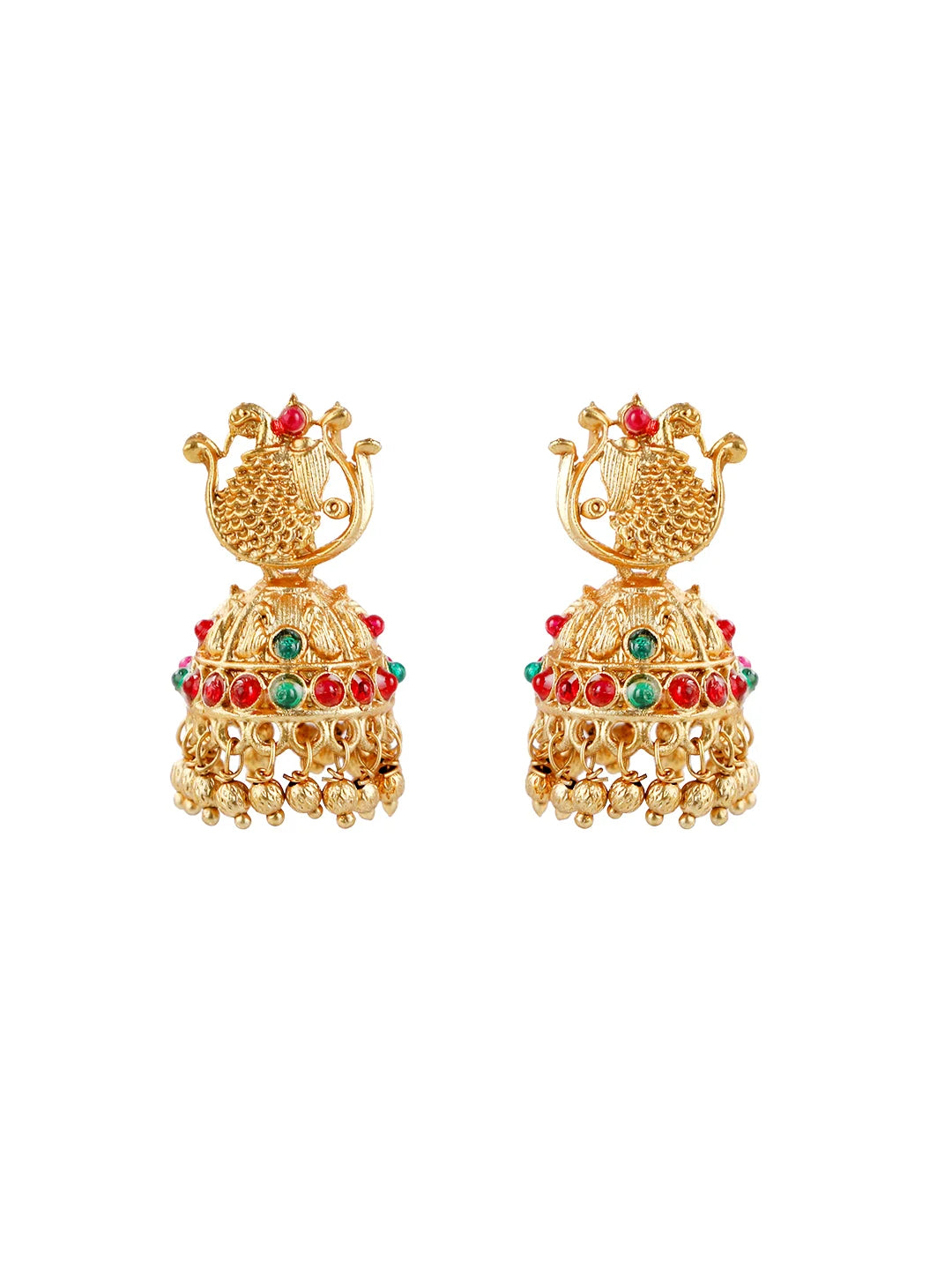 Peacock Gold Plated Temple Necklace Set