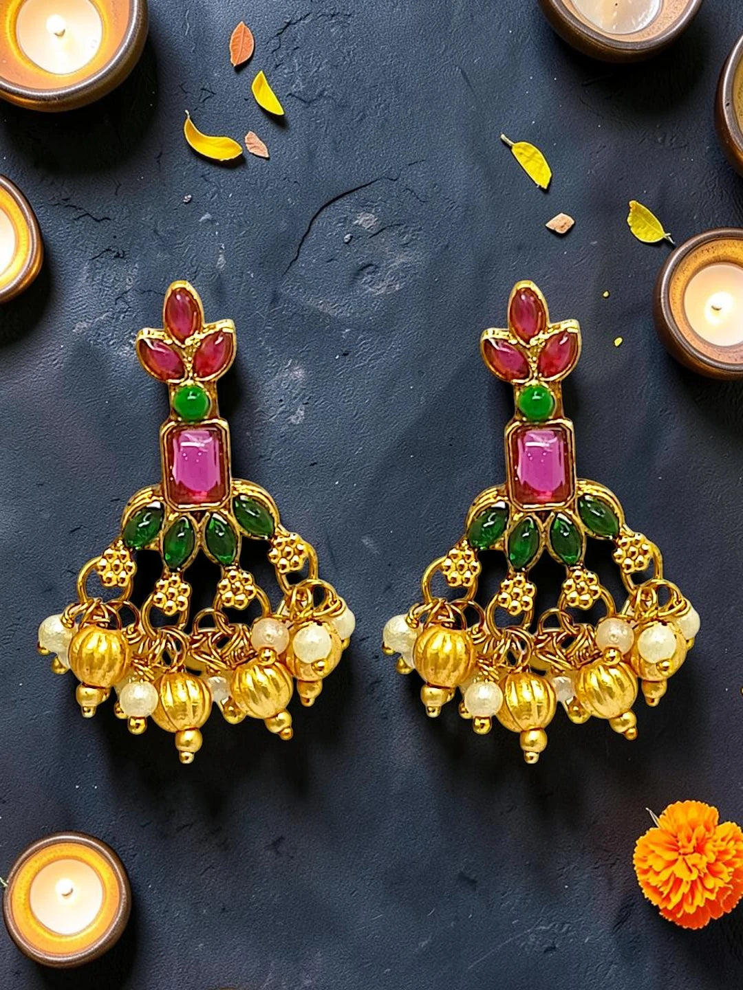 Gold-Plated Floral Delicate Necklace Set