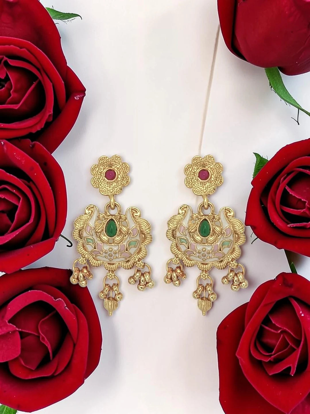 Gold Plated Meenakari Seed Beads Long Necklace Set