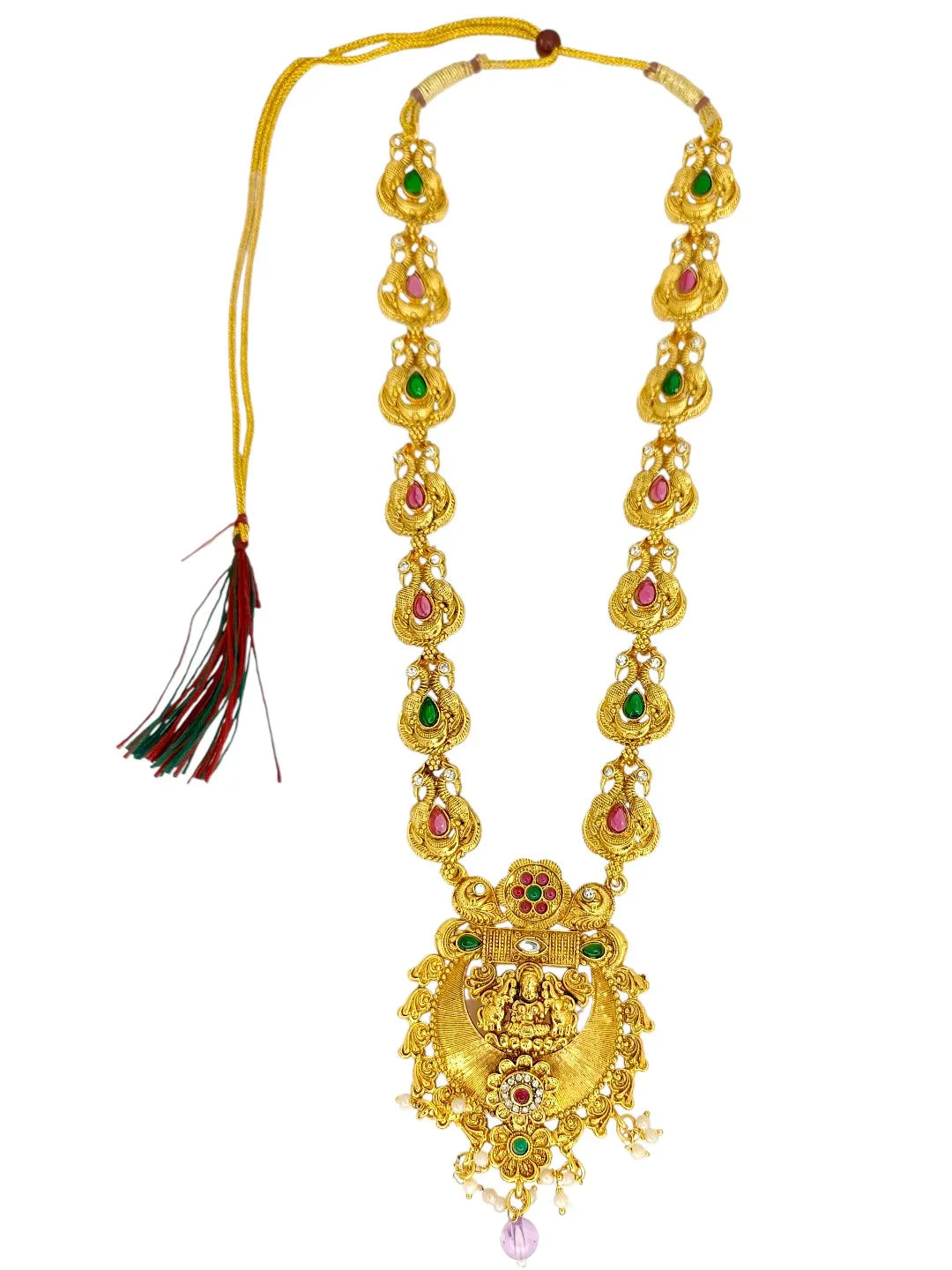 Gold-Plated Divine Assemble Stone-Studded Jewellery Set