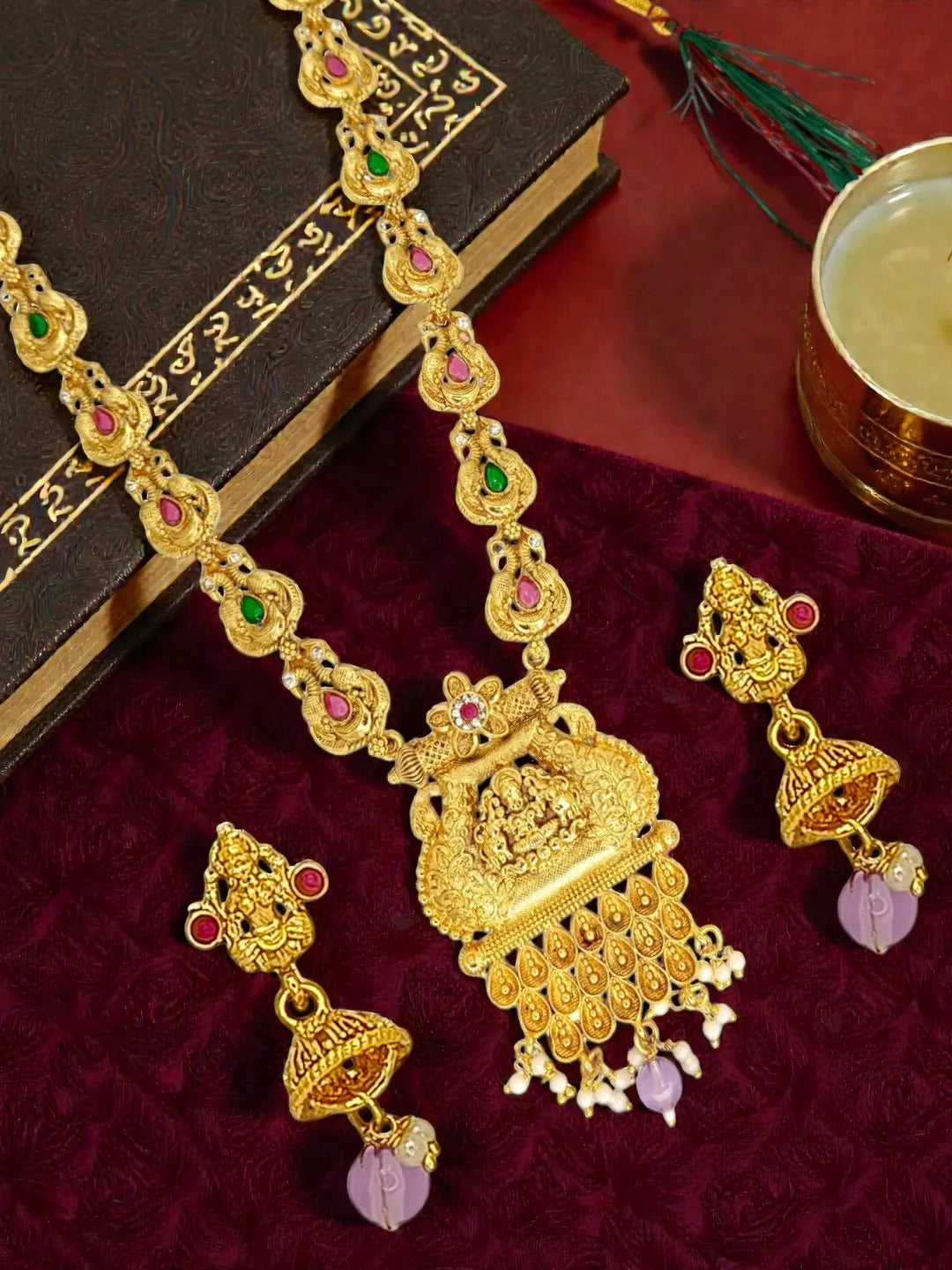 Gold-Plated Divines Assemble Stone-Studded Jewellery Set
