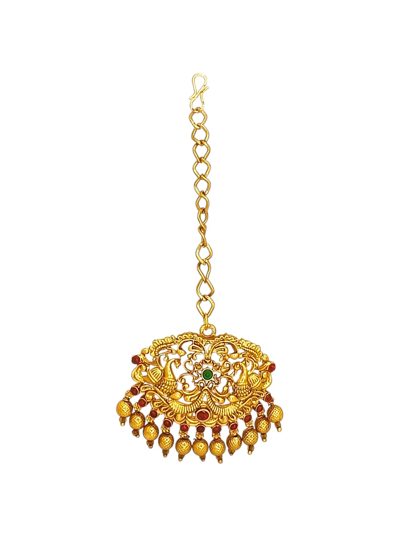 Gold-Plated Peacock Meenakari Jewellery Set