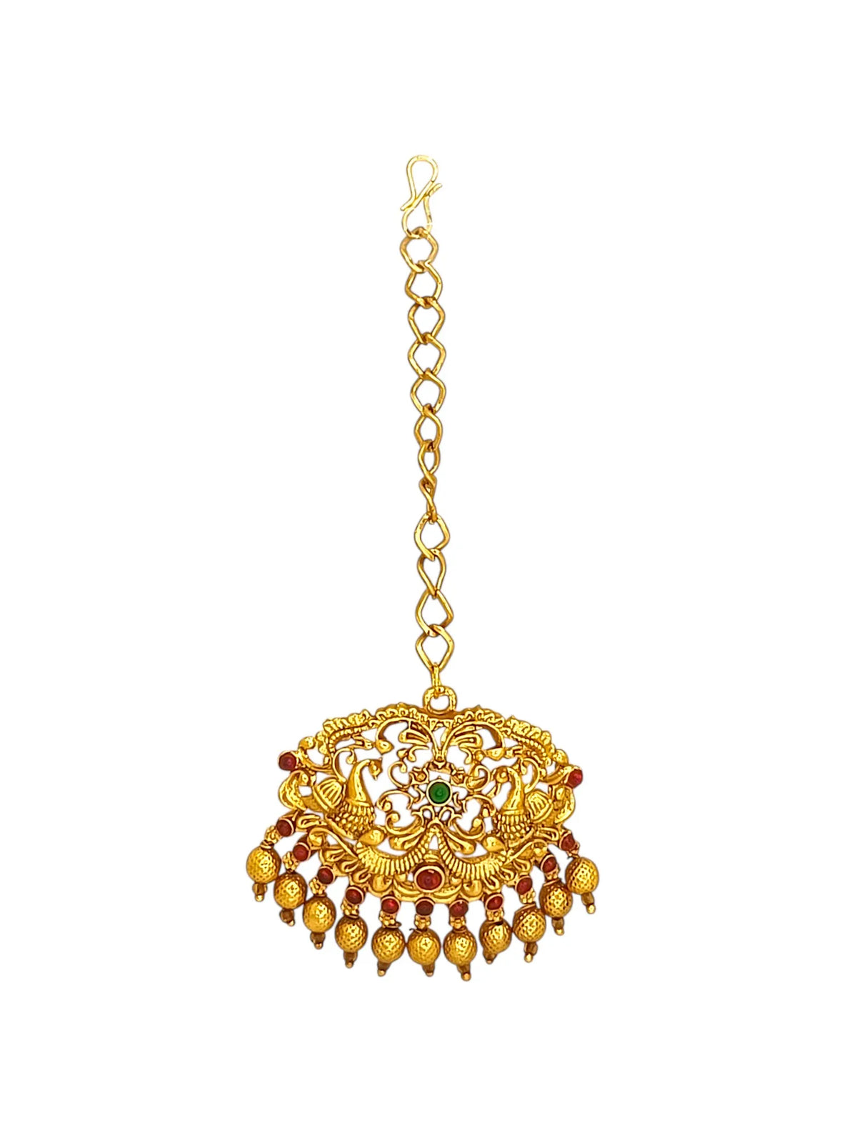 Gold-Plated Peacock Meenakari Jewellery Set