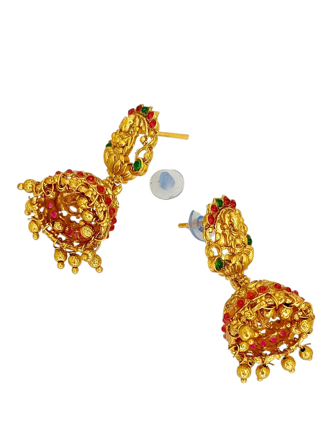 Gold-Plated Stone-Studded and Beaded Jewellery Set