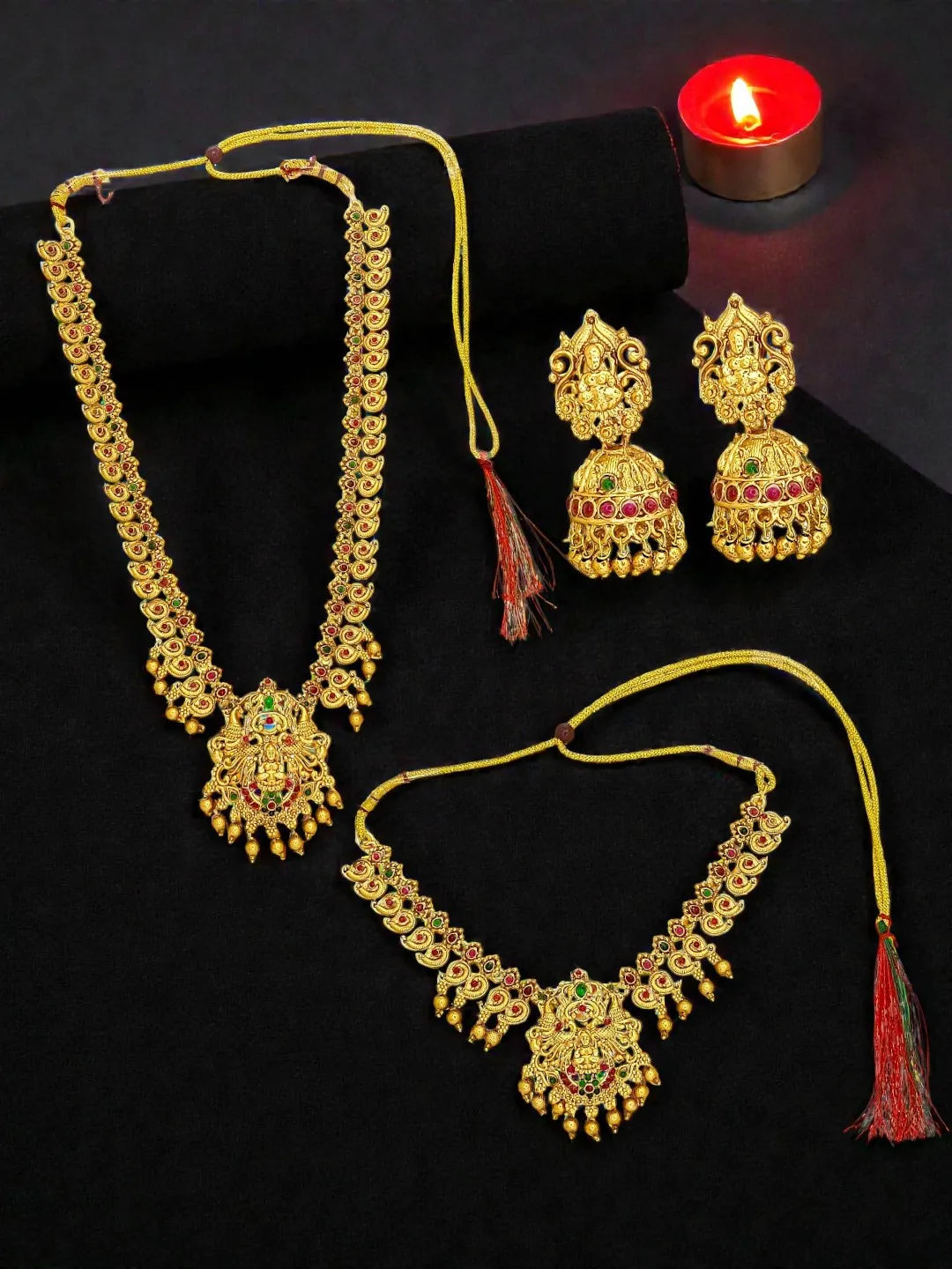 Gold-Plated Divine Beaded Jewellery Set