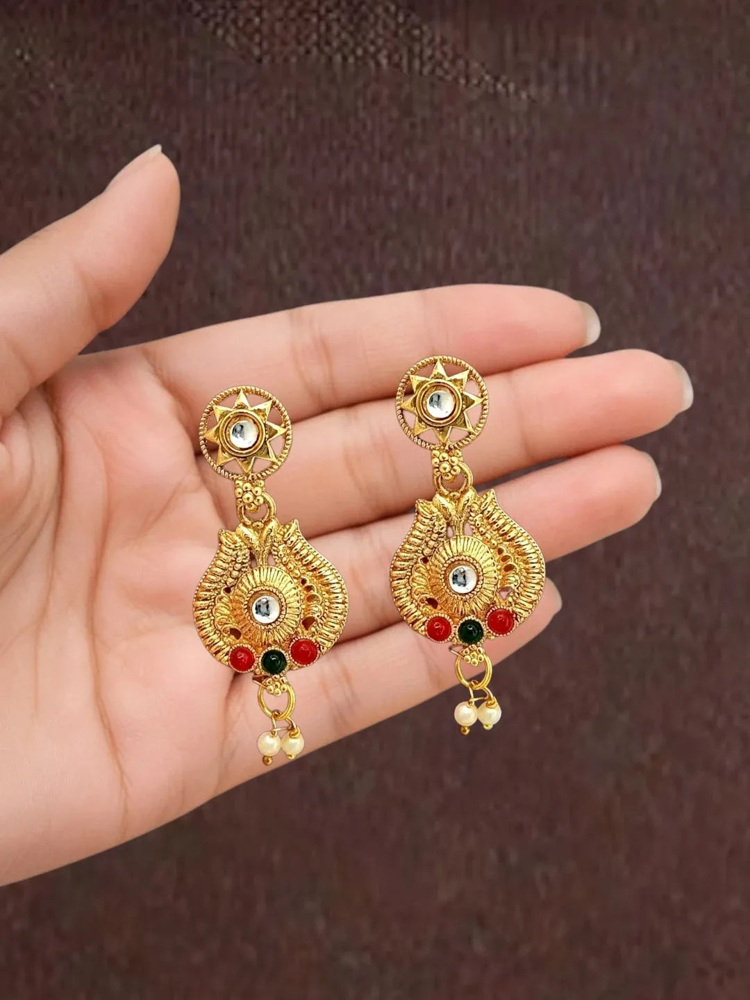 Gold Plated Kundan Heritage Necklace Set