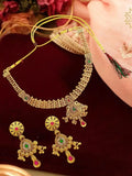 Gold Plated Filigree CZ Necklace Set