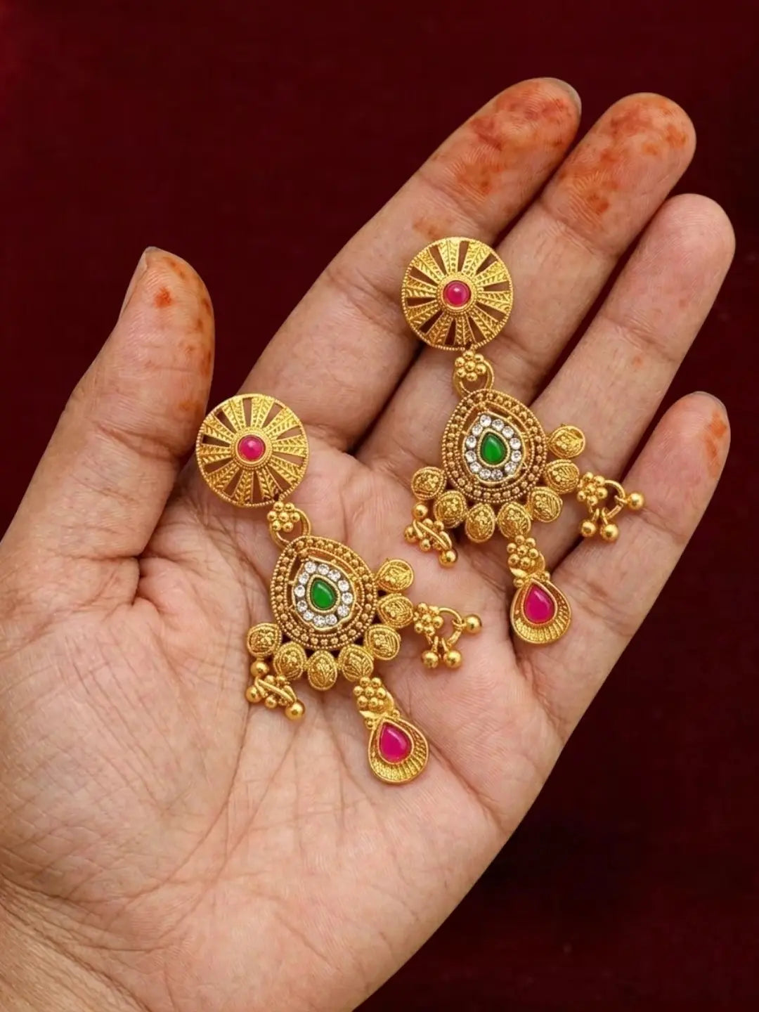 Gold Plated Filigree CZ Necklace Set