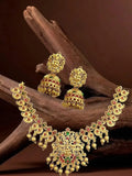 Traditional Gold Plated Temple Necklace Set