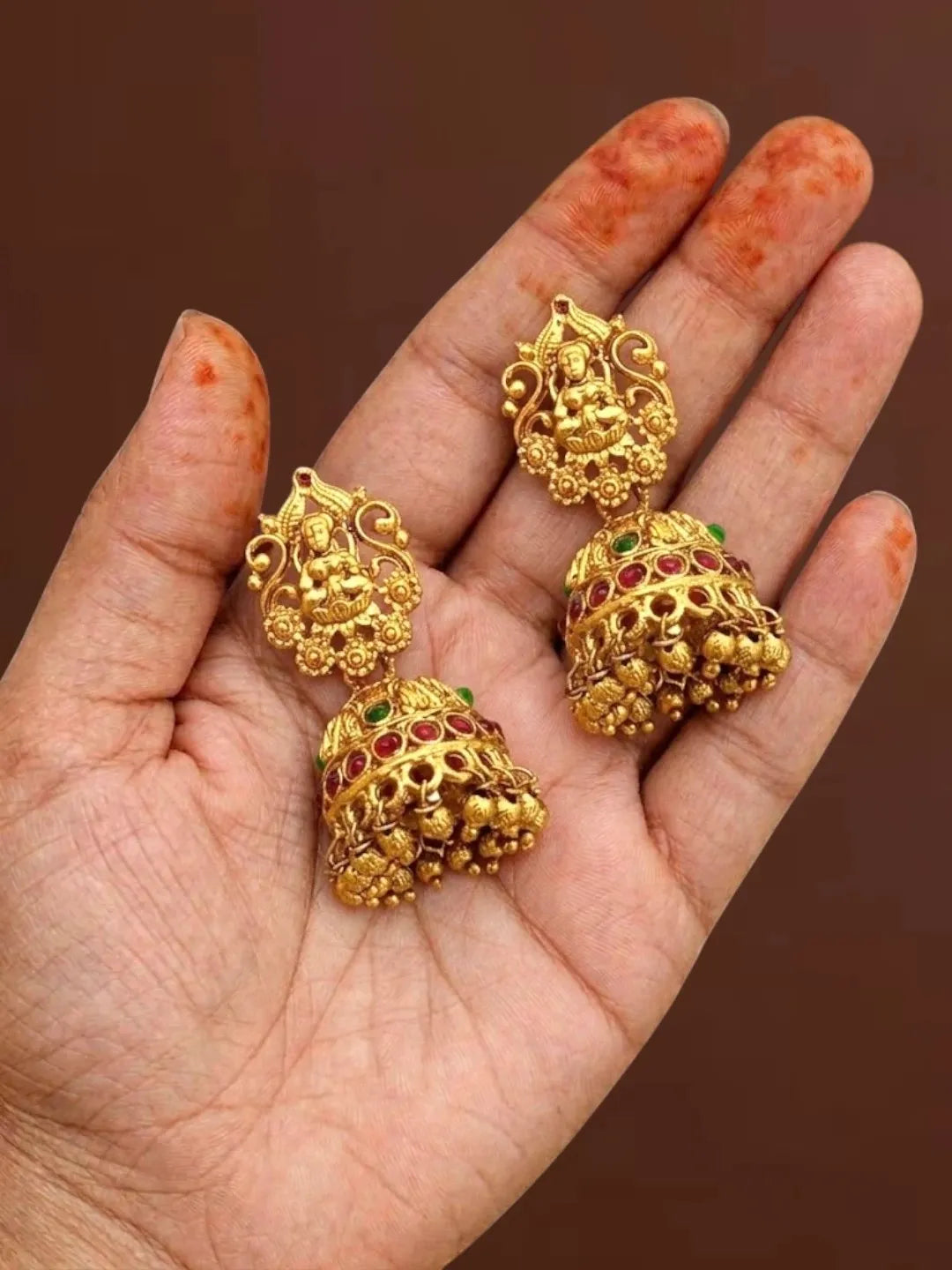 Traditional Gold Plated Temple Necklace Set