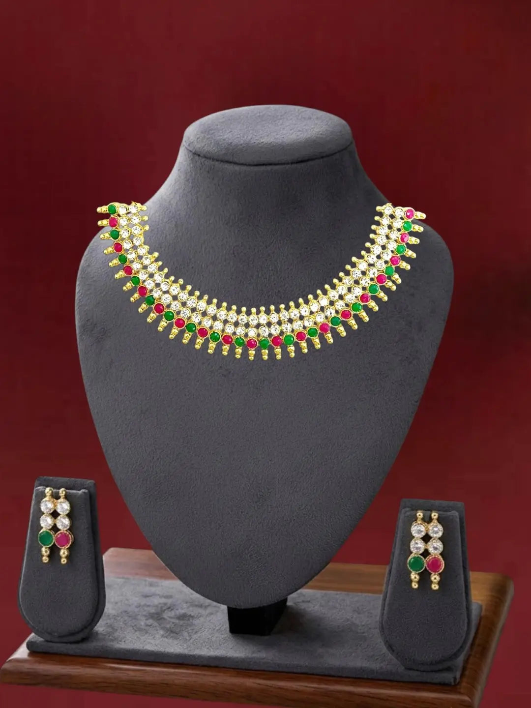 Multicolor Classy Gold Plated Necklace Set