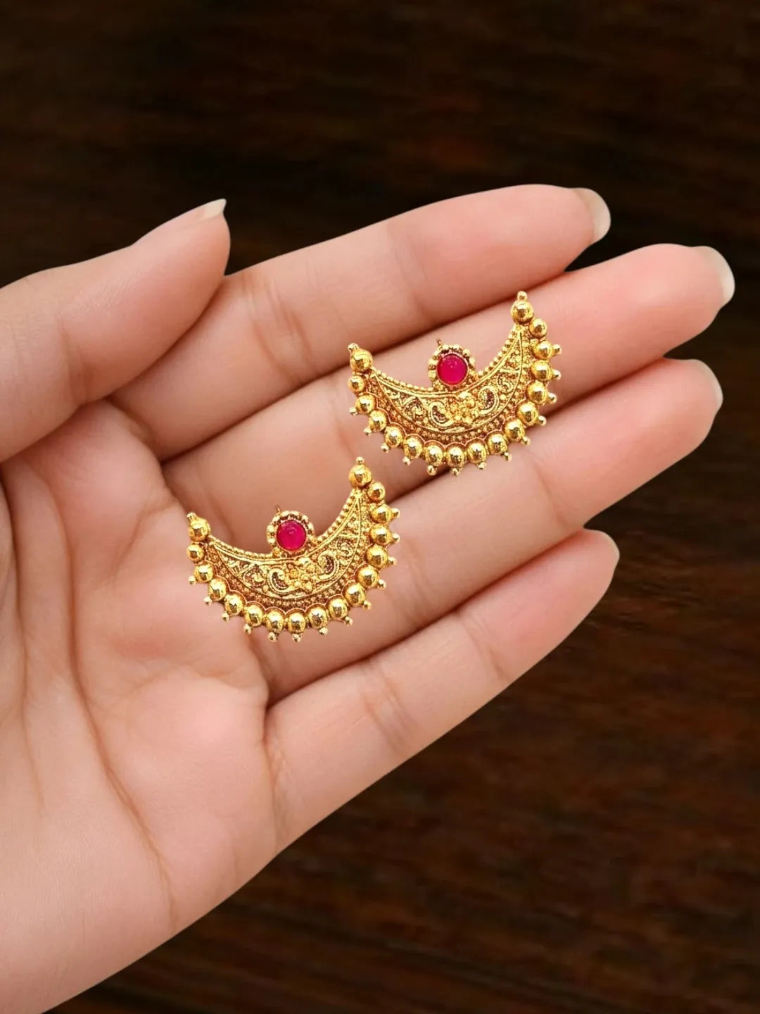 Gold Plated Chandrakor Necklace Set