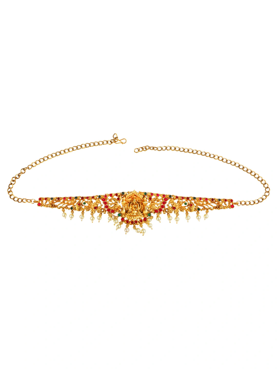 Traditional Gold plated Temple Jewelry Laxmi Waist Belt Kamarbandh
