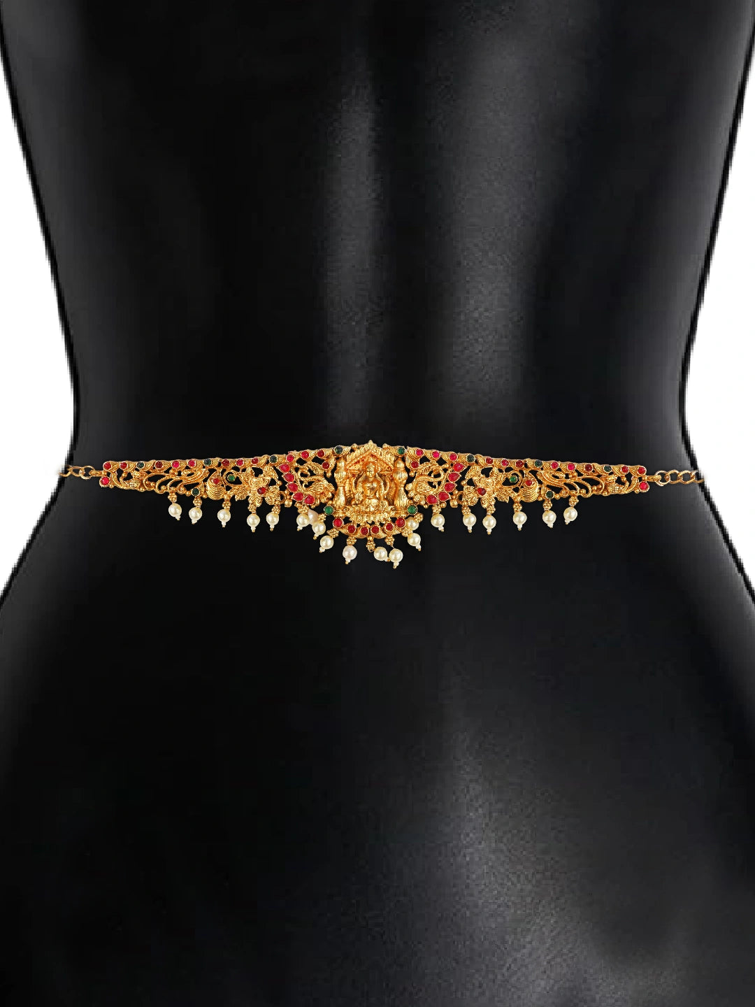 Traditional Gold plated Temple Jewelry Laxmi Waist Belt Kamarbandh
