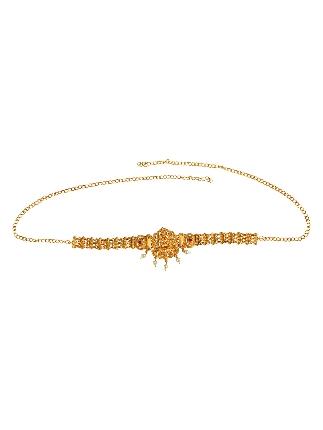 Traditional Filigree Gold plated Temple Jewelry Laxmi Waist Belt Kamarbandh
