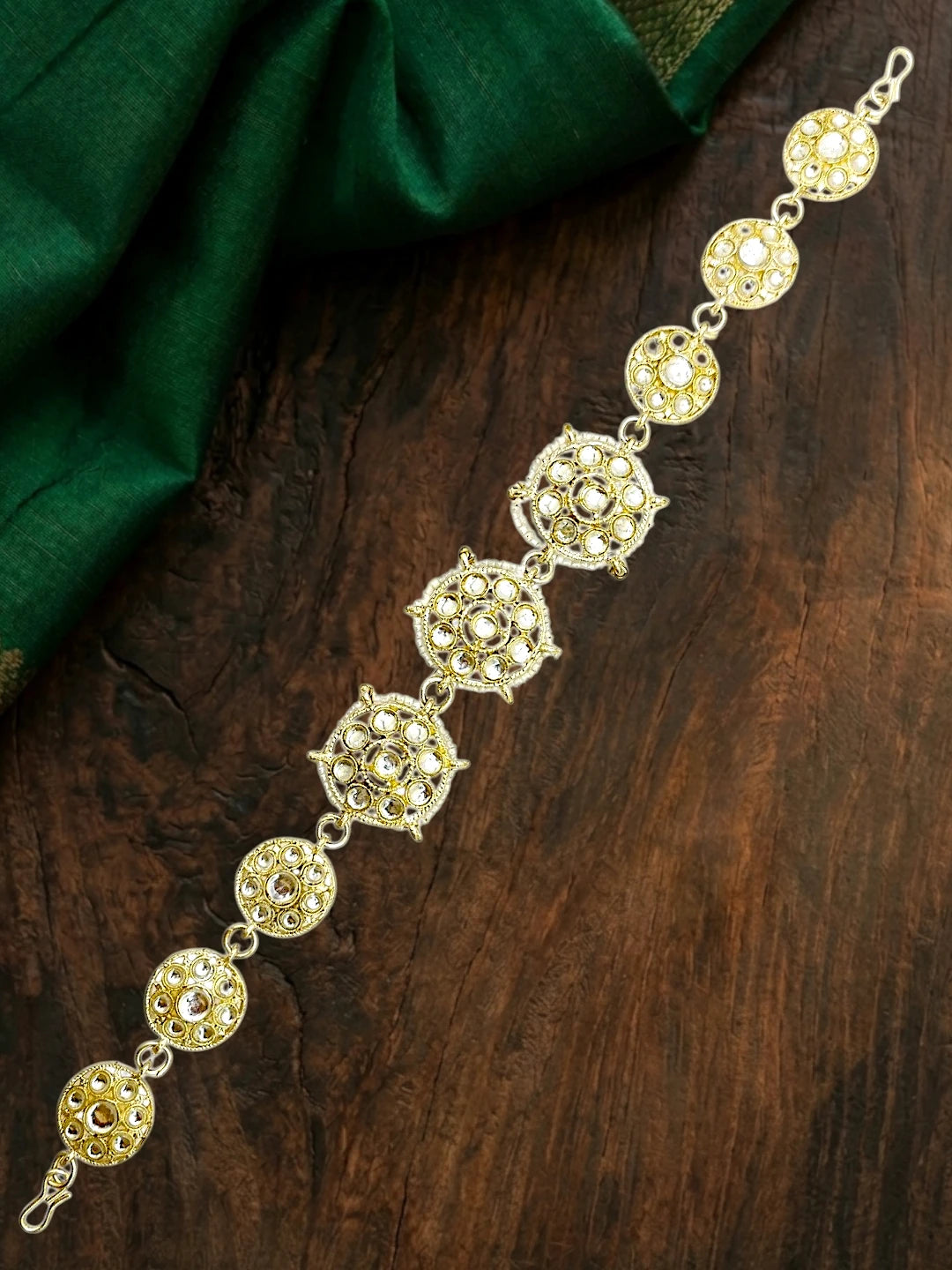 Silver Plated Kundan Traditional Mathapatti Sheeshphool