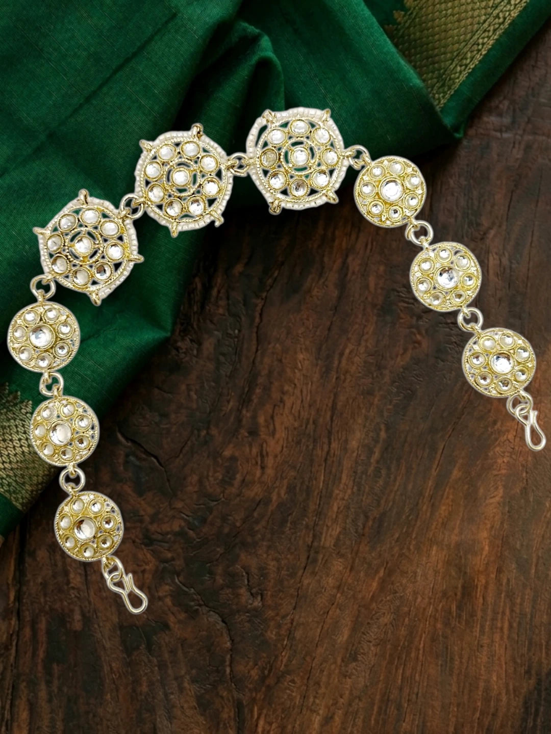 Silver Plated Kundan Traditional Mathapatti Sheeshphool