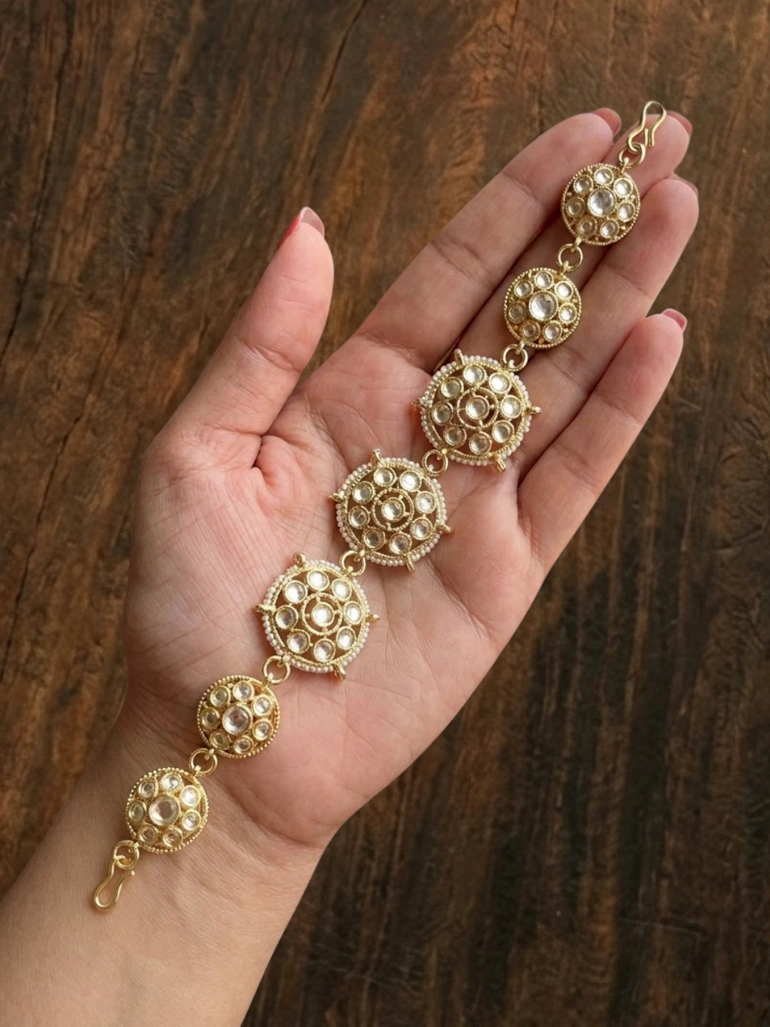 Silver Plated Kundan Traditional Mathapatti Sheeshphool