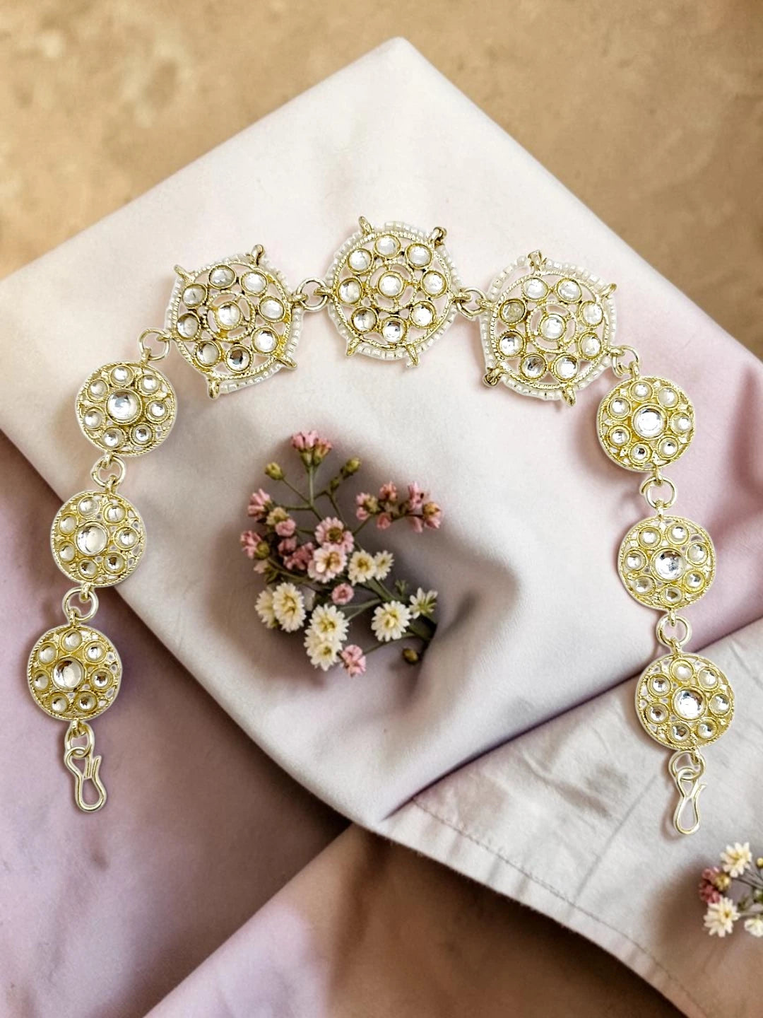 Silver Plated Kundan Traditional Mathapatti Sheeshphool