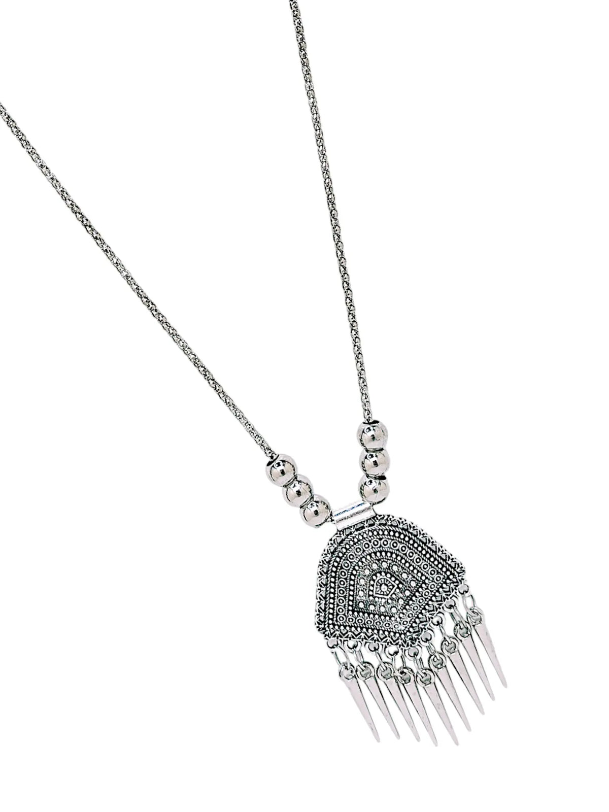 Silver Oxidized Stunning Tribal Inspired Necklace with Earring Set