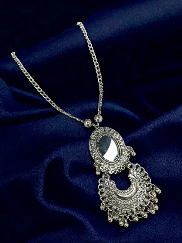 Silver-Plated Mirror Necklace
