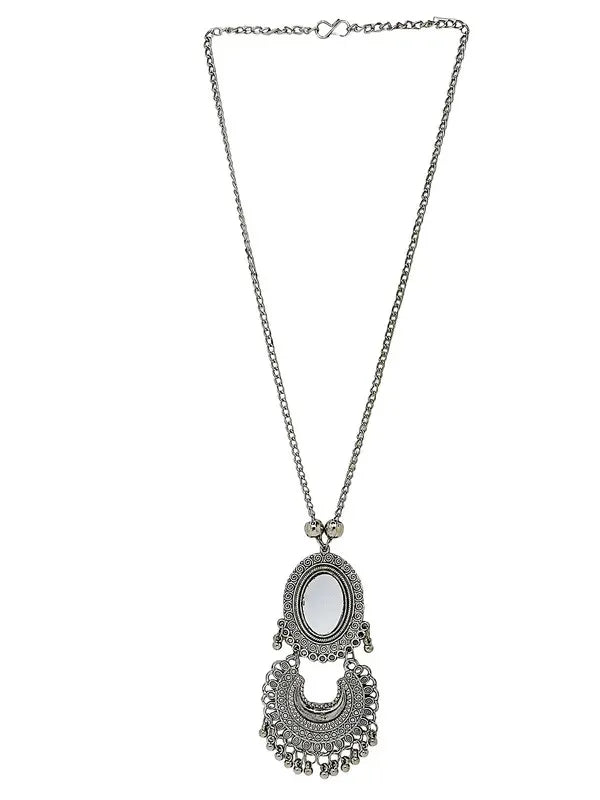 Silver-Plated Mirror Necklace