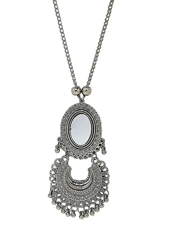 Silver-Plated Mirror Necklace