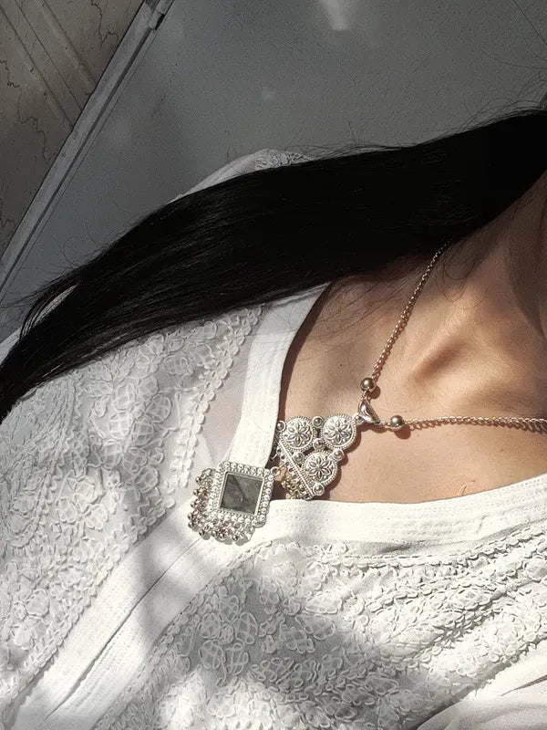 Silver-Plated Layer Necklace