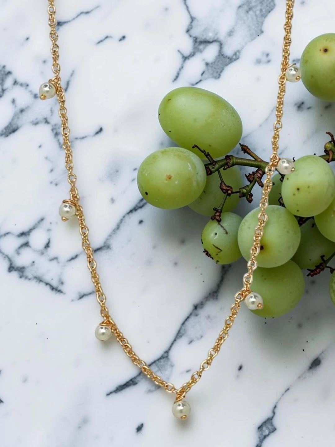 Gold-Plated Artificial Beads Chain For Women and Girls