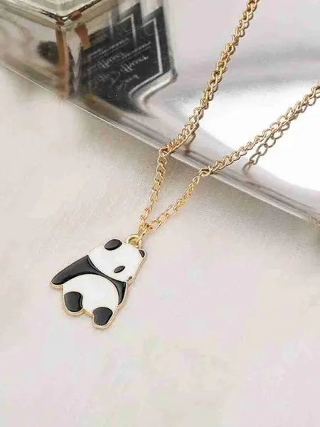 Gold-Plated Panda Shaped Pendants with Chains