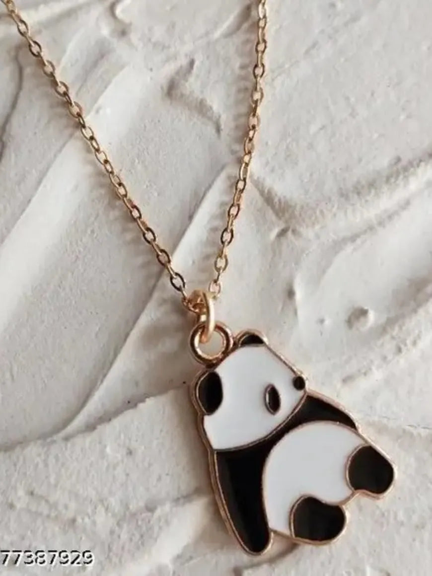 Gold-Plated Panda Shaped Pendants with Chains