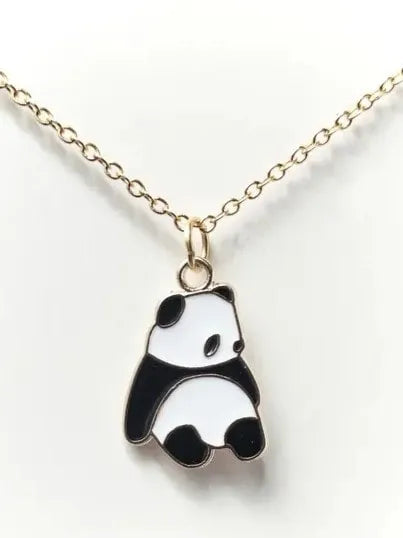 Gold-Plated Panda Shaped Pendants with Chains