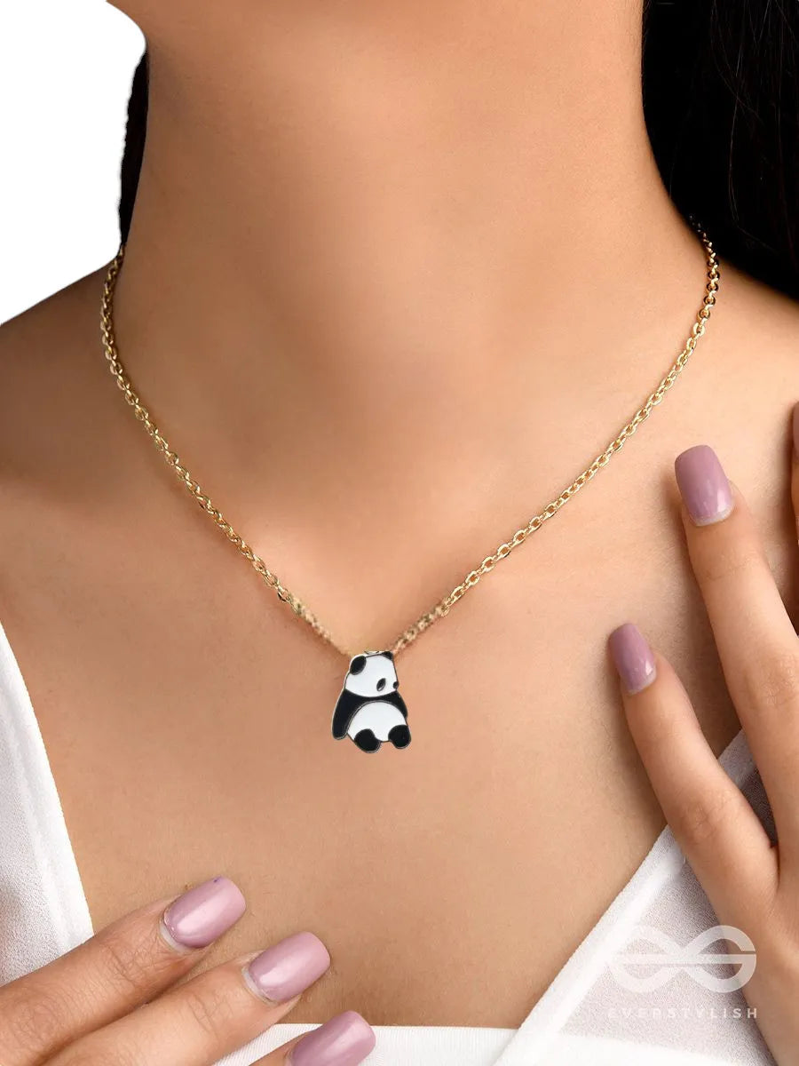 Gold-Plated Panda Shaped Pendants with Chains