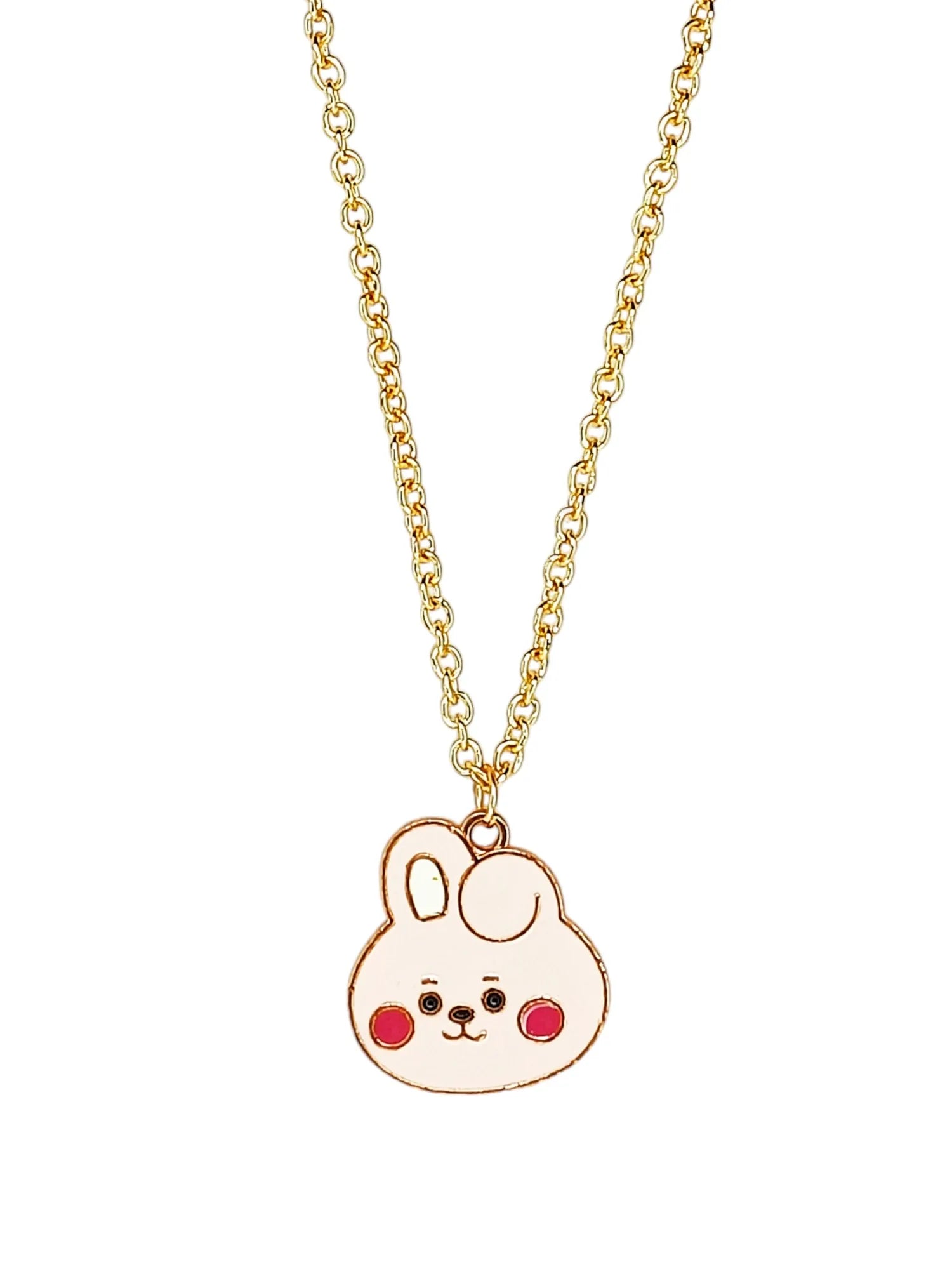 Gold Plated Cute Bts Cooky Pendant With Chain