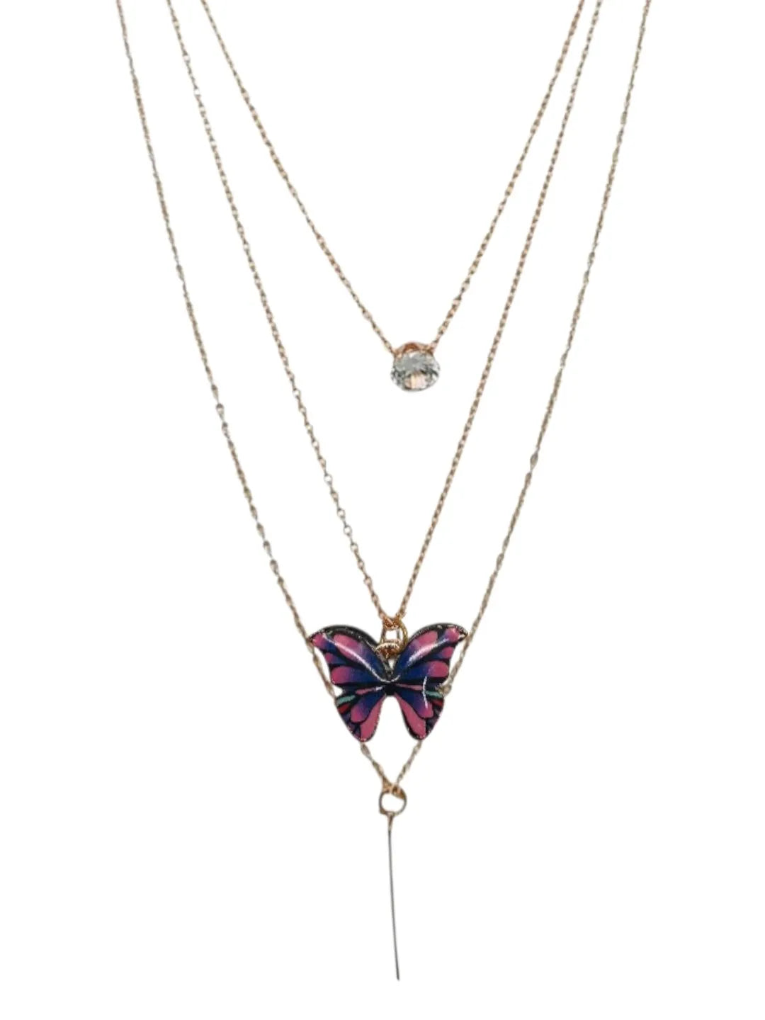 Layered Necklace Butterfly Brooches
