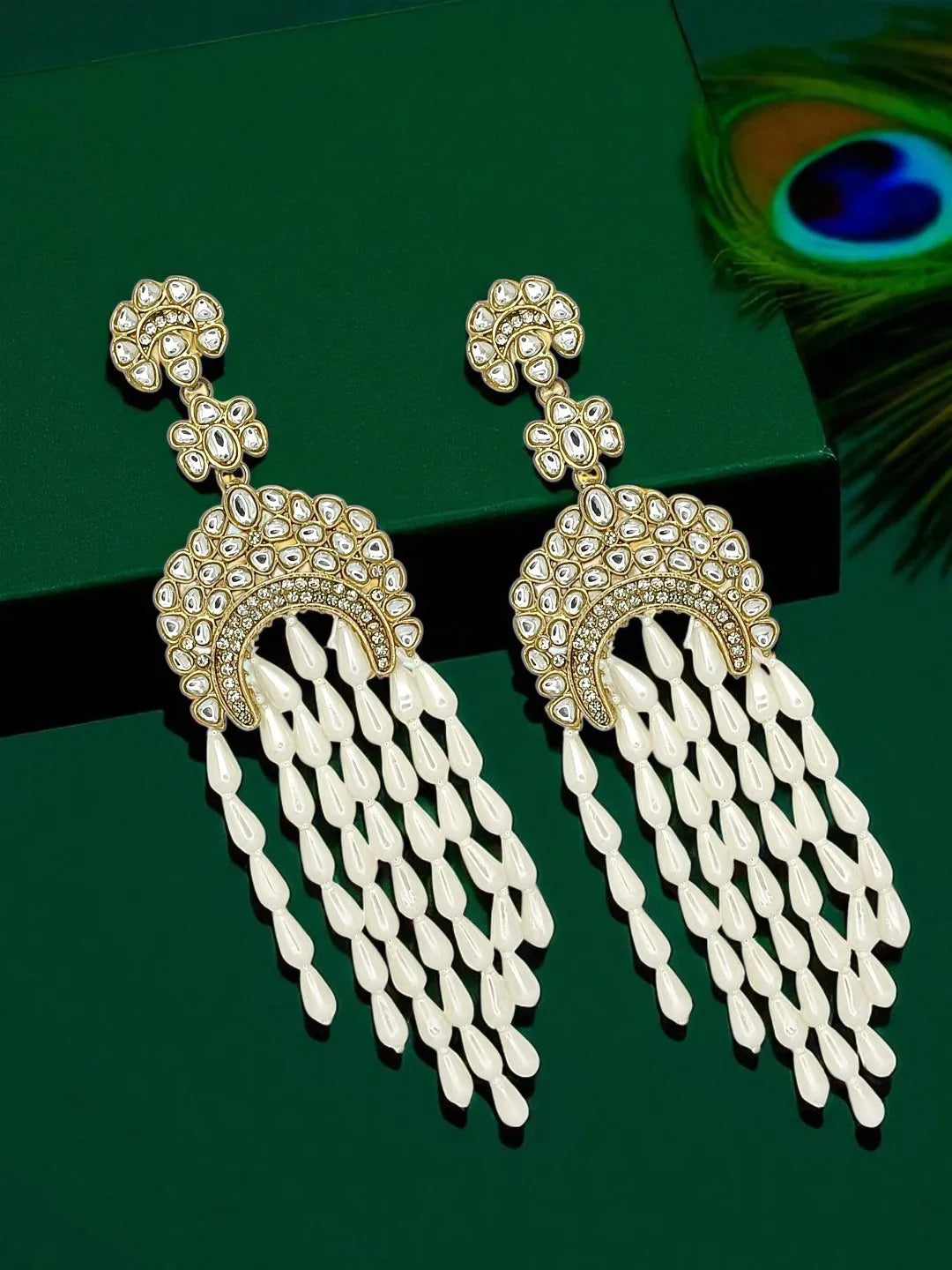 Women Crescent Shaped Drop Earrings