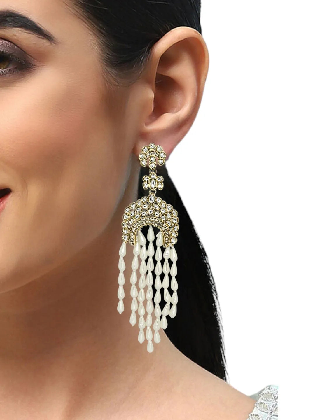 Women Crescent Shaped Drop Earrings