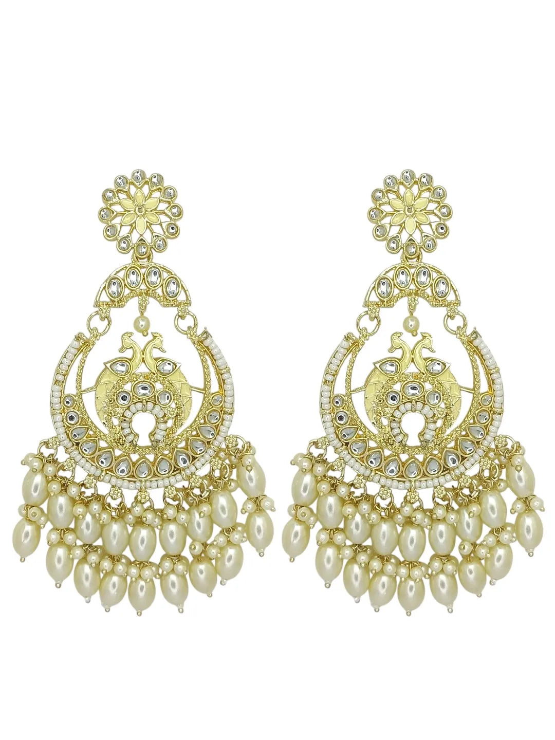 Women Peacock Shaped Drop Earrings