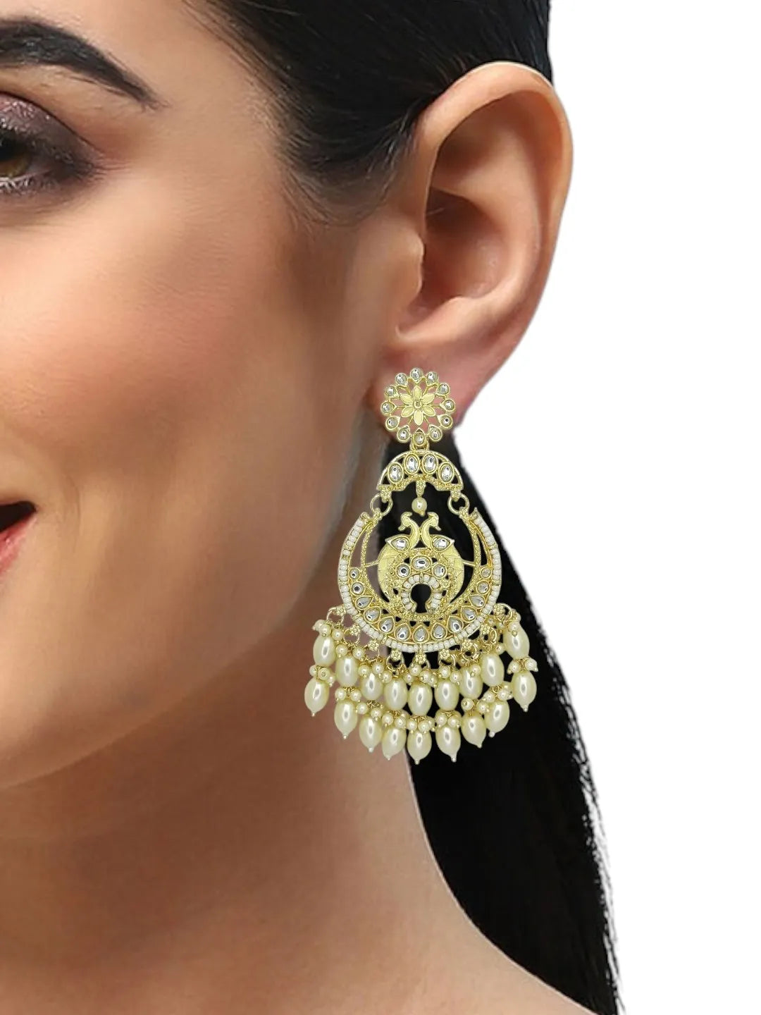 Women Peacock Shaped Drop Earrings