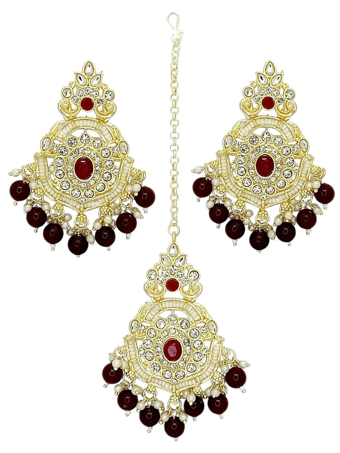 Gold-Plated Cubic Zircon Studded Jewellery Set