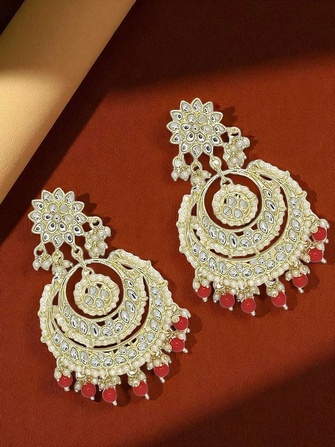 Gold Plated Rajwadi Chandbali Earrings