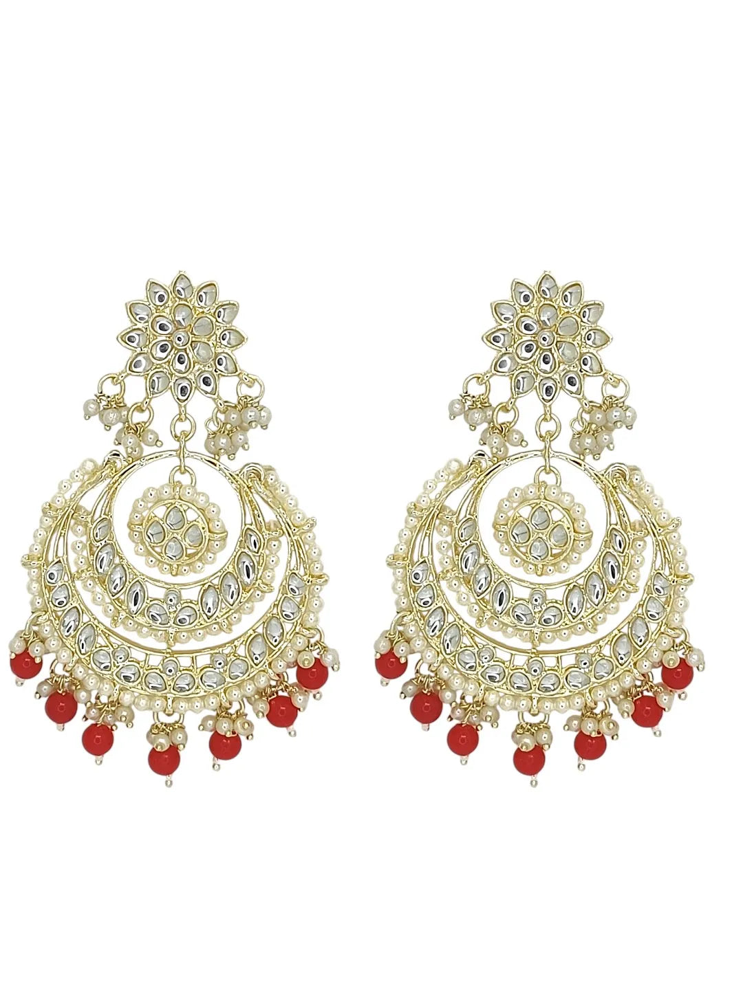 Gold Plated Rajwadi Chandbali Earrings