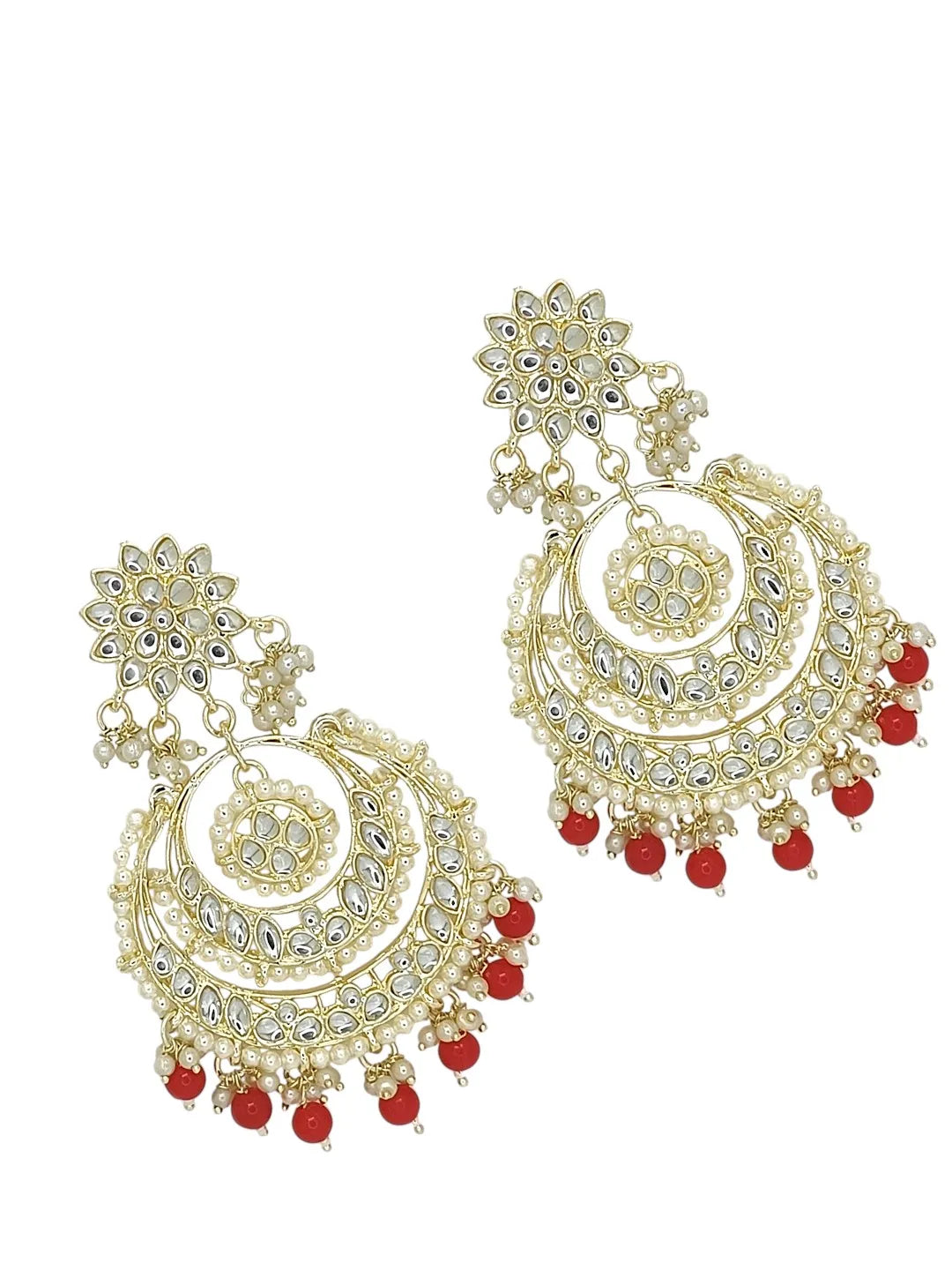 Gold Plated Rajwadi Chandbali Earrings