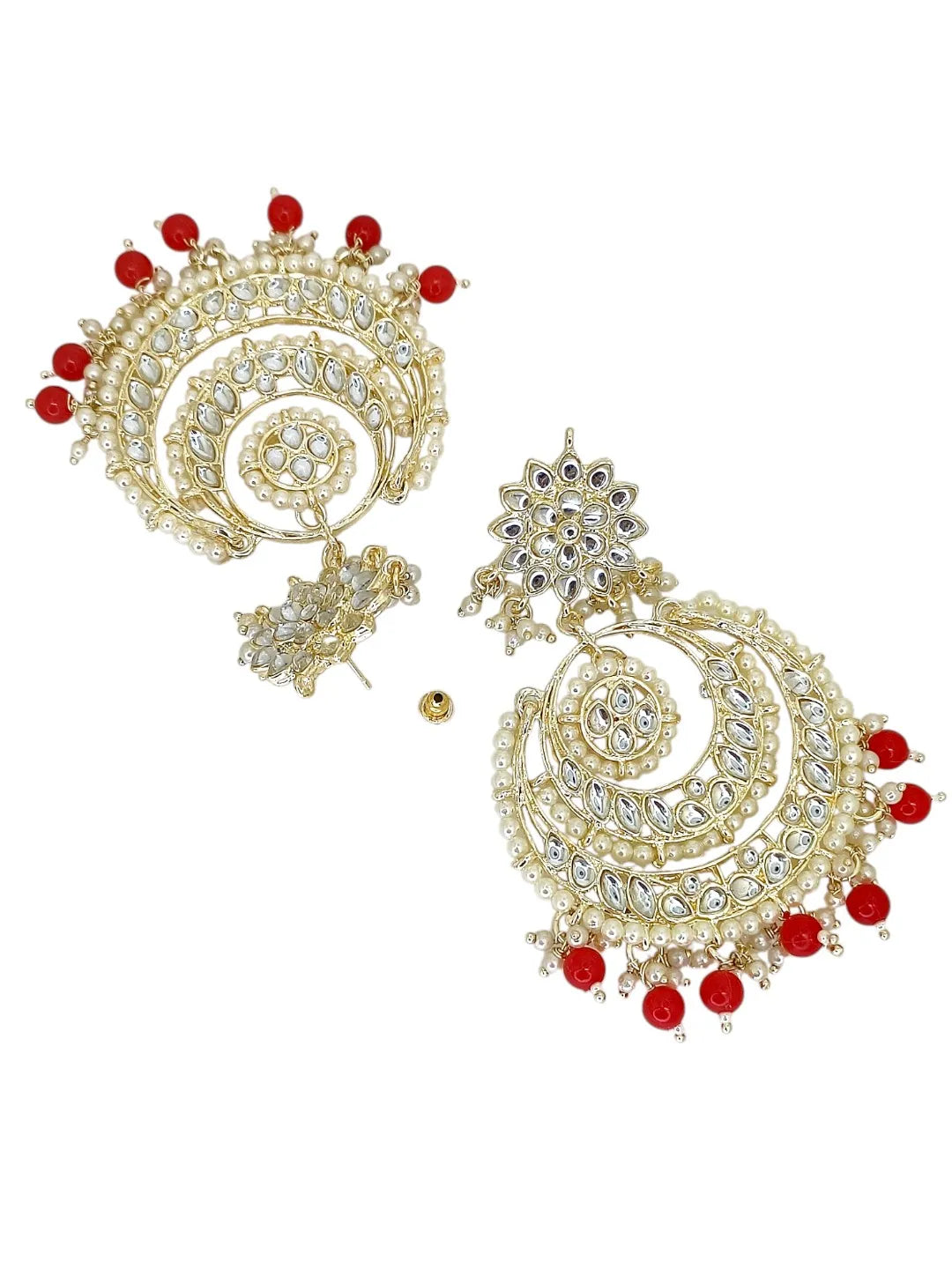 Gold Plated Rajwadi Chandbali Earrings