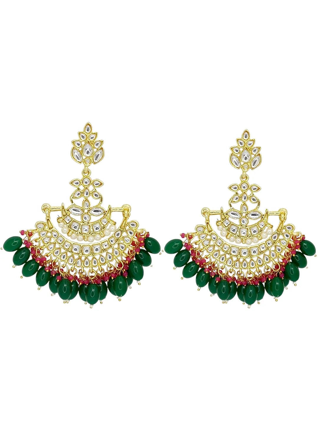 Gold Plated Floral Chandbali Earrings
