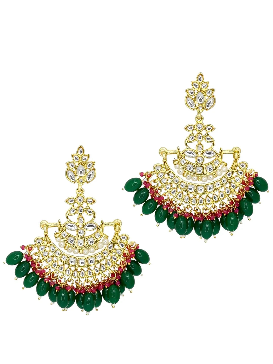 Gold Plated Floral Chandbali Earrings