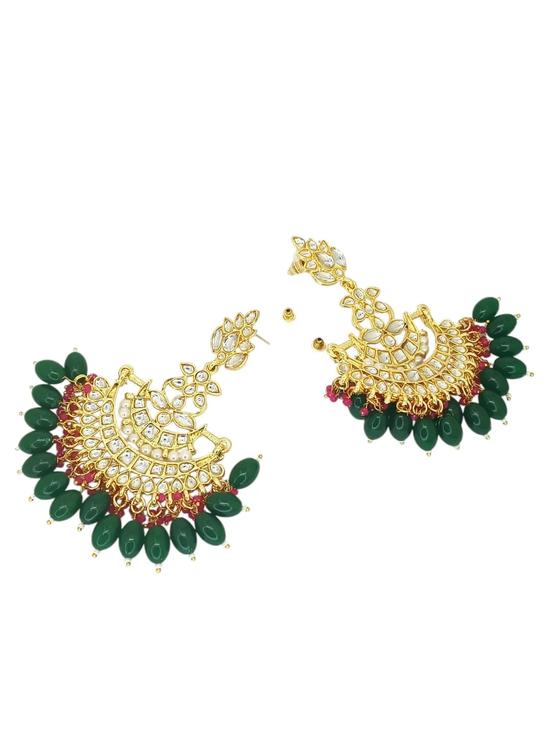 Gold Plated Floral Chandbali Earrings